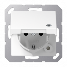 Розетка Schuko с крышкой Jung A1520BFKLKOWW