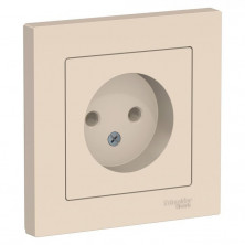 Розетка силовая Schneider Electric Atlas Design без заземления, в сборе, бежевая ATN000240