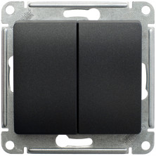 Переключатель 2-клавишный, сх.6, 10АХ Systeme Electric Glossa Антрацит GSL000765