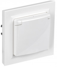  BRITE Розетка 1-местная с заземлением с защитными шторками и крышкой 16А IP44 в сборе РСбш10-3-44-БрБ белый 