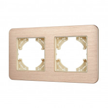 Рамка на 2 поста алюминиевая Arlight FRM-AKIRY-AL-2-GD 049726