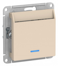 Выключатель для гостиниц Systeme Electric Atlas Design с подсветкой, бежевый ATN000267