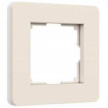 Рамка из поликарбоната на 1 пост Split айвори/белый, soft-touch W0013066
