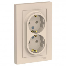 Розетка с/з двойная, 16А, в сборе Systeme Electric AtlasDesign ATN000224