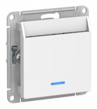 Выключатель для гостиниц Systeme Electric Atlas Design с подсветкой, белый ATN000167
