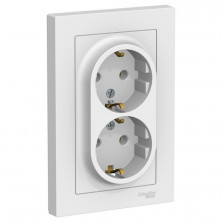 Розетка с/з двойная, 16А, в сборе Systeme Electric AtlasDesign ATN000124