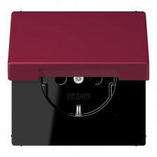Розетка 2K+З с крышкой Jung LC1520BFKL255