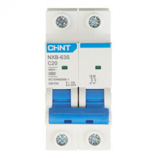 Автоматический выключатель CHINT NXB-63S 2P 20А 4.5kA 400В х-ка C (R) 296789