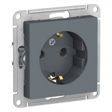 Розетка силовая Schneider Electric Atlas Design со шторками, грифель ATN000745