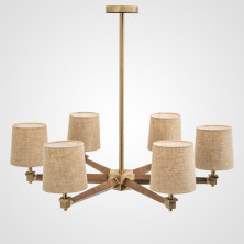 Люстра на штанге ImperiumLoft Jorgenson Beige/Dark Wood Stavra 102089-26