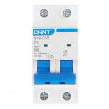 Автоматический выключатель CHINT NXB-63S 2P 6А 4.5kA 400В х-ка C (R) 296786