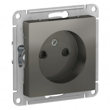 Розетка силовая Schneider Electric Atlas Design со шторками, без заземления, сталь ATN000949